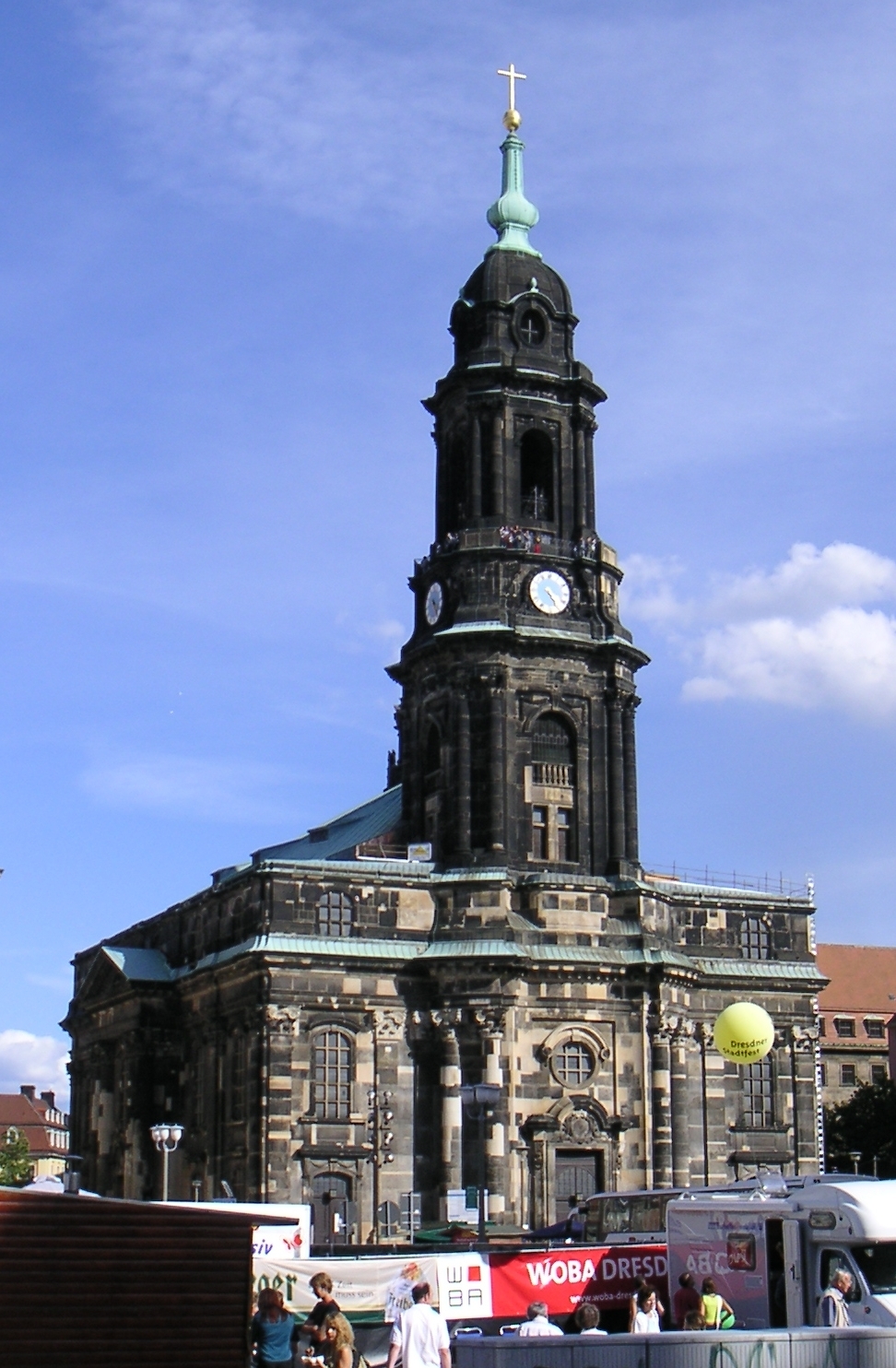 Kreuzkirche Dresden viewed from the Altmarkt