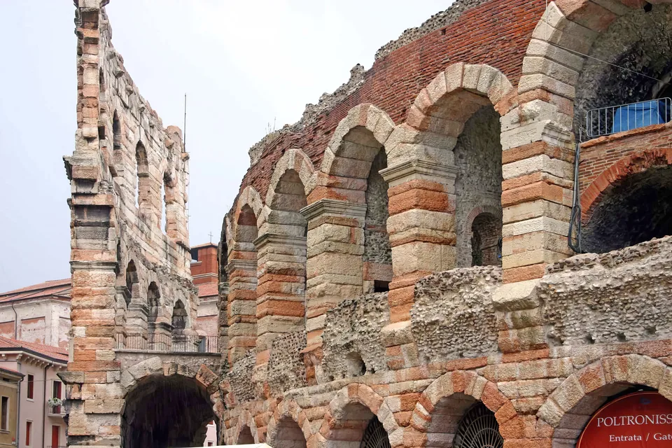 The arcades of the Arena di Verona