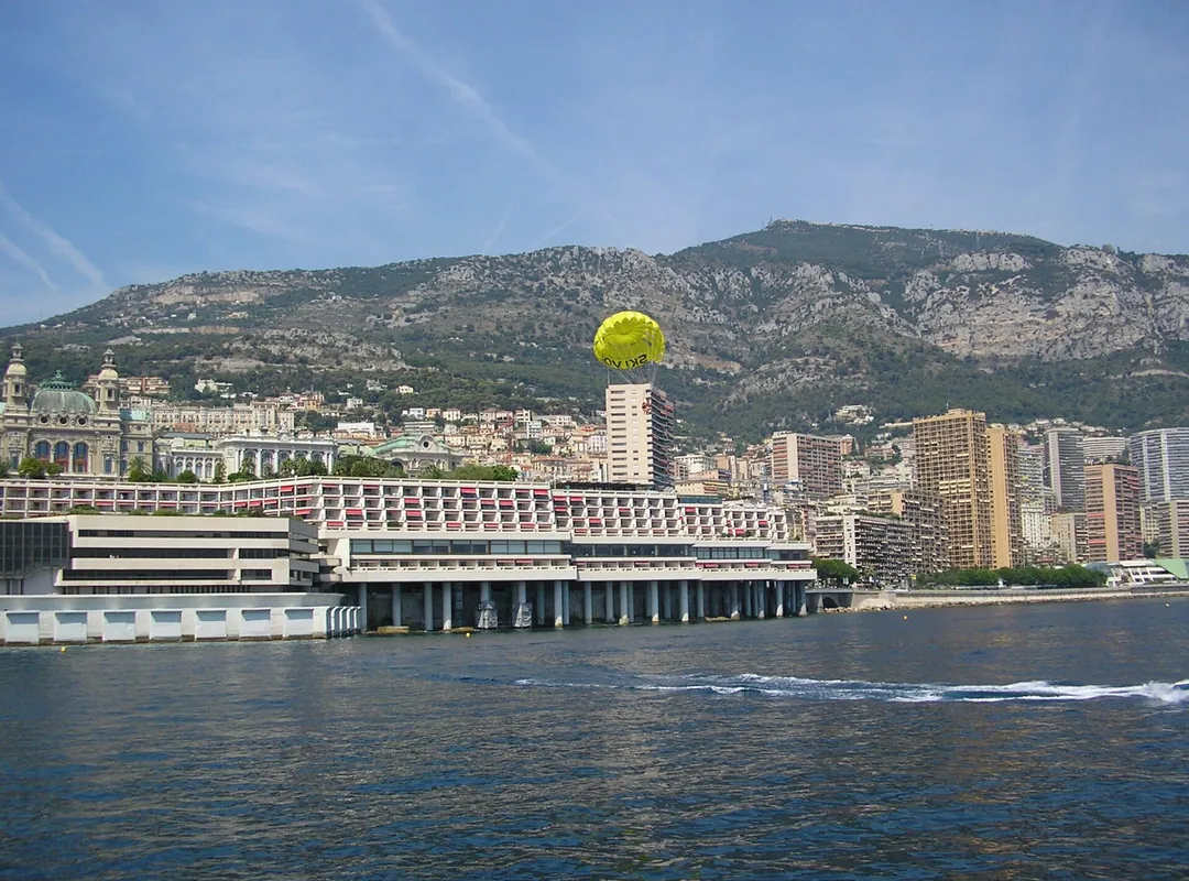 The seafront building housing the Auditorium Rainier III, Monaco