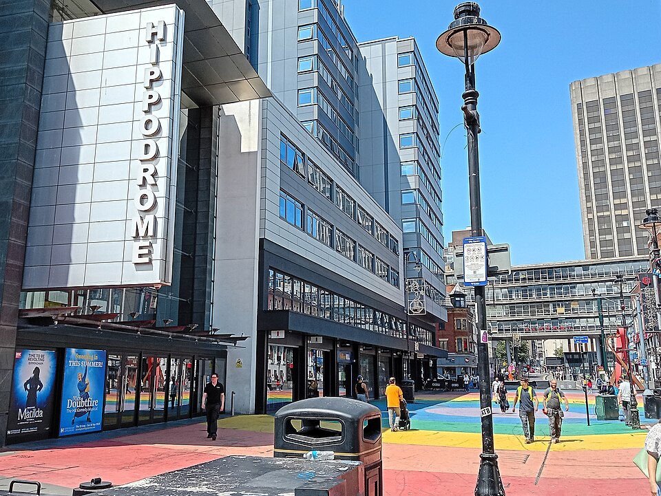 Birmingham Hippodrome public entrance on Hurst Street