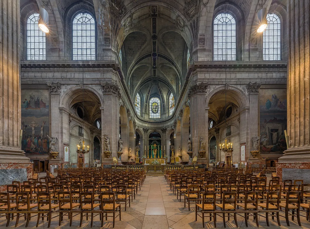 The nave and Cavaillé-Coll grand organ of Saint-Sulpice