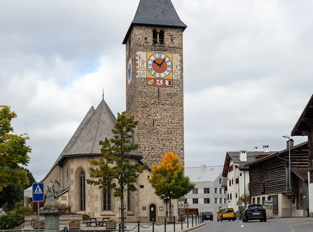 The Reformed church of St. Jakob in Klosters Platz