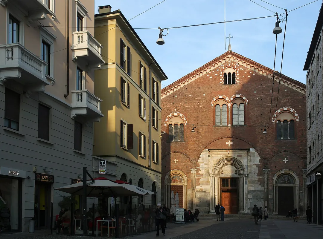 Basilica di San Simpliciano and its square, Milan