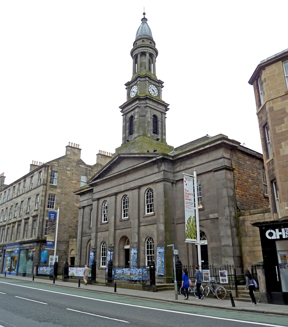 The Queen's Hall entrance on Clerk Street, Edinburgh