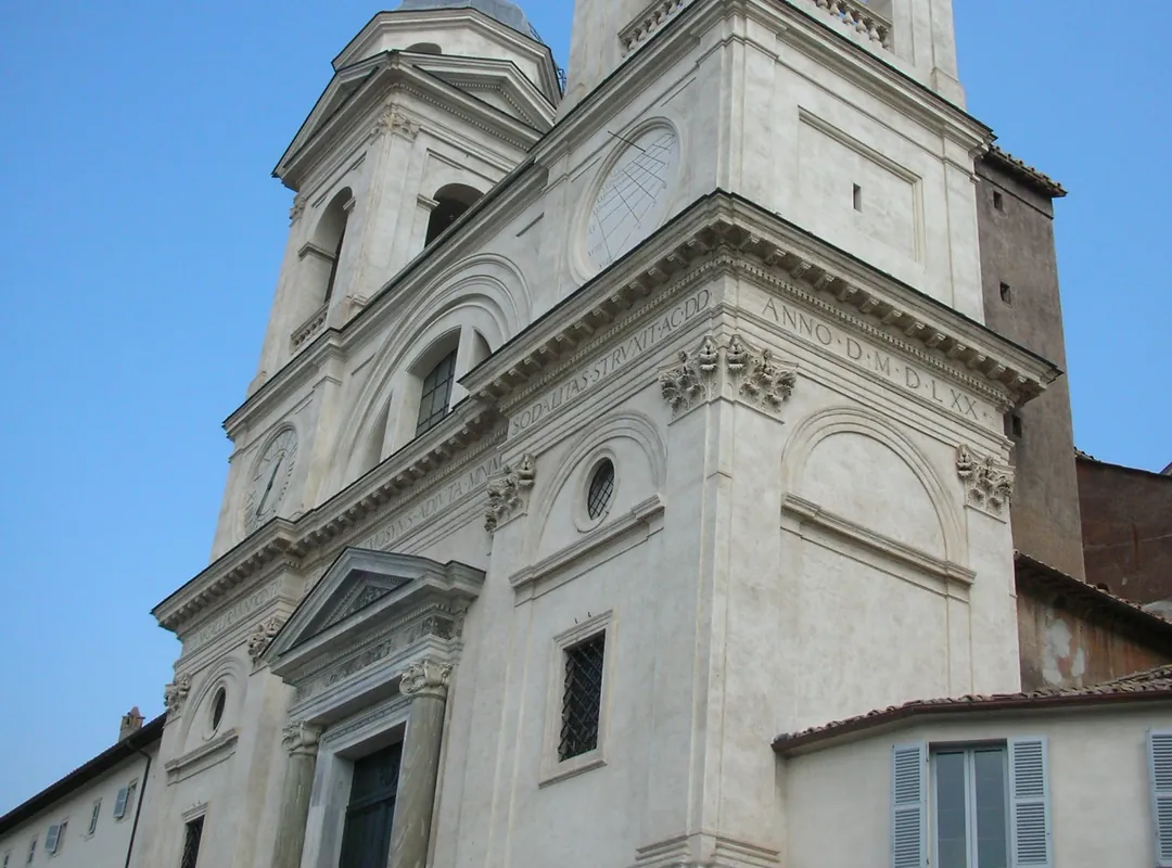 Façade of Trinità dei Monti above the Spanish Steps, Rome