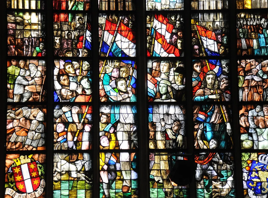 Stained-glass window in the Sint-Janskerk, Gouda